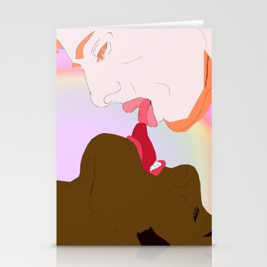 When we kiss Stationery Cards