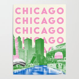 Chicago Pastel Poster