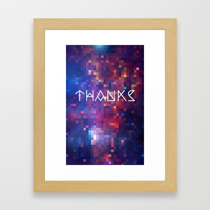 Galactic Squares #1 Thank You Card Framed Art Print