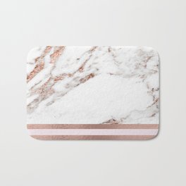 Geometric marble - luxe rose gold edition IV Bath Mat