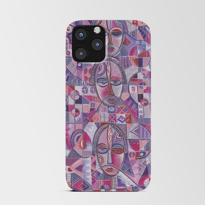 Three on One pink and violet painting of women iPhone Card Case