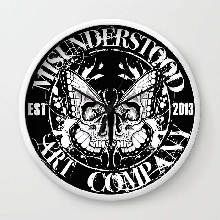 Misunderstood Art Company Logo Wall Clock By Misunderstoodartcompany Society6