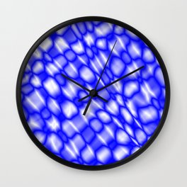 Splashes of paint in a blue diagonal with cracks on the plastic film. Wall Clock