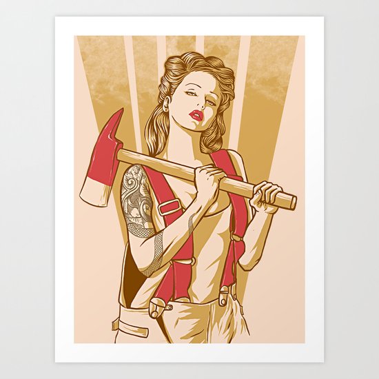 axe girl Art Print