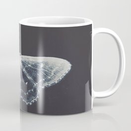 Butterfly on Dark Blue - White transparent Butterfly photography by Ingrid Beddoes Coffee Mug