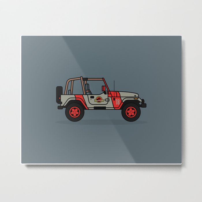 Get Wallpaper Jurassic Park Jeep Metal Print By Adam Tetzlaff Society6 For iPhone