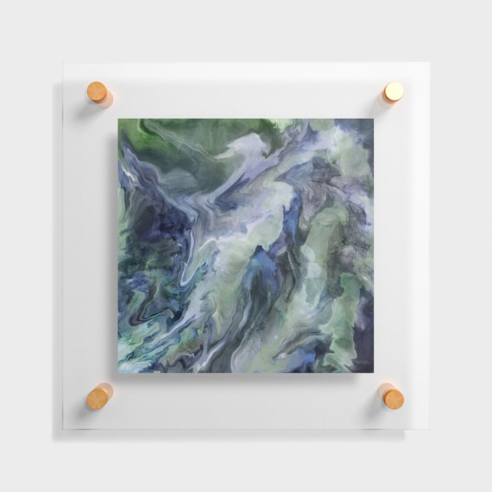 Magnolia Marble - Blue and Green Floating Acrylic Print