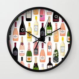 Wine & Champagne Bottles Wall Clock