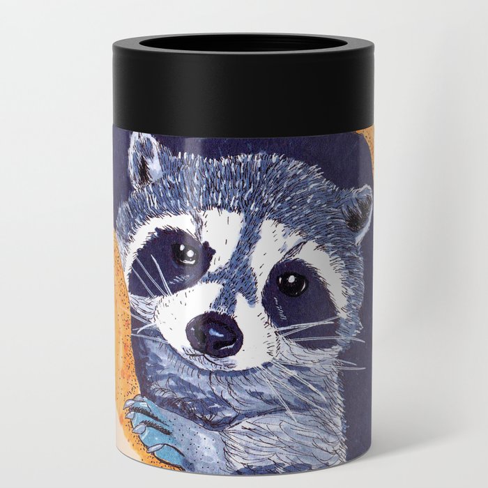 Peeking Raccoons # 2 Beige Pallet Can Cooler