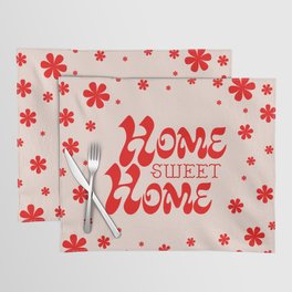 Home Sweet Home, Red and Light Pink Placemat