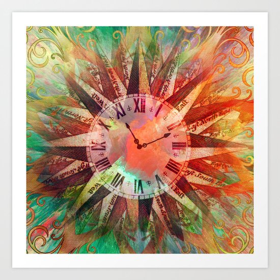 Synchronicity 11:11 Clock Face Time Design Art Print