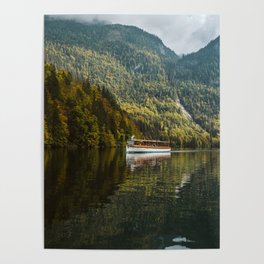 Autumn in Konigsee, Bavaria, Berchtesgaden - art print nature photograph  Poster