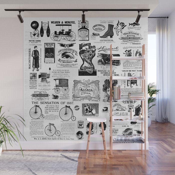 Vintage Victorian Ads Wall Mural