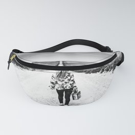 It's a girls world out there; long and winding road inspirational female black and white photograph - photography - photographs Fanny Pack