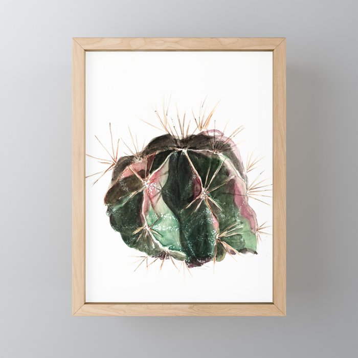 Asteroid cactus Framed Mini Art Print