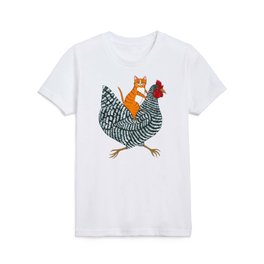 Ginger Cat Chicken Ride Kids T Shirt