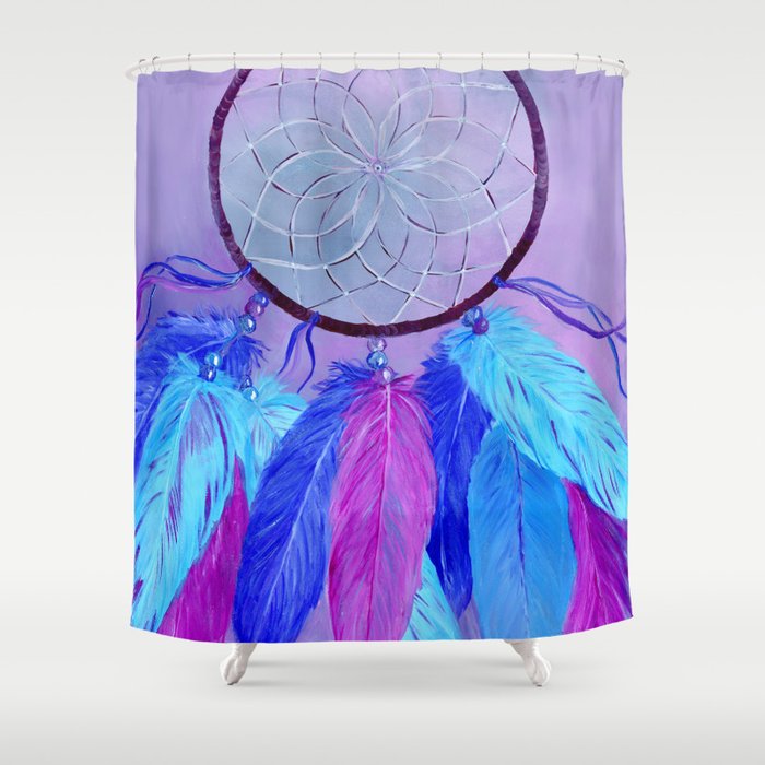 Dream Catcher Hand Painted Design by Angela Dufour Shower Curtain