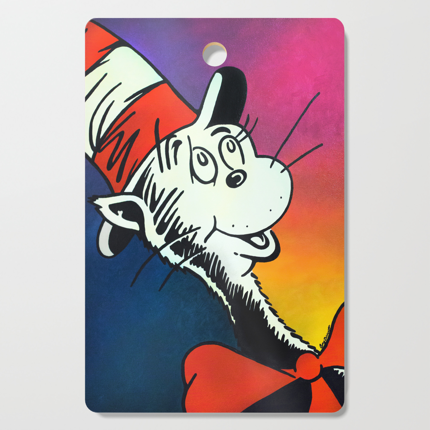 Portrait Of A Cat In A Hat Cutting Board By Daggettstudios Society6