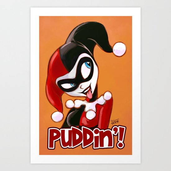 Cute Harley Quinn Sketch Art Print
