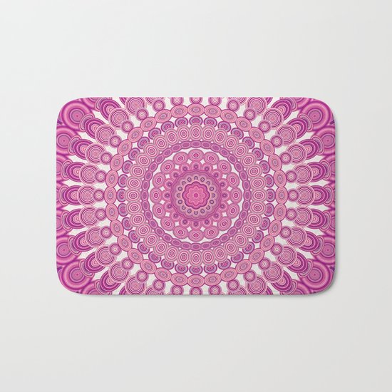 Pink oval mandala Bath Mat