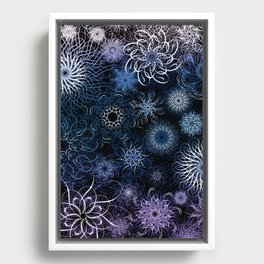 Purple Blue Teal Mandala Doodle Framed Canvas