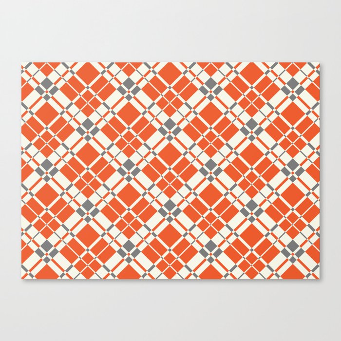 Clementine gingham checked Canvas Print