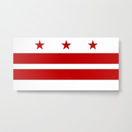 Flag of Washington D.C. Metal Print | Red, Pattern, Redline, Districtofcolumbia, Stateflag, Stripes, Redstars, White, Background, Graphicdesign 