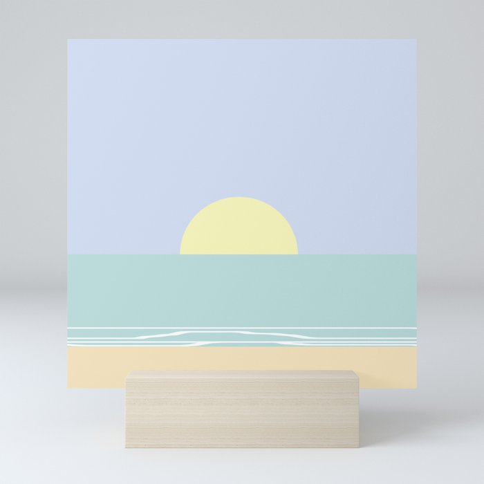 Pastel sea sunset Mini Art Print