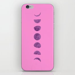 moon phases pink iPhone Skin