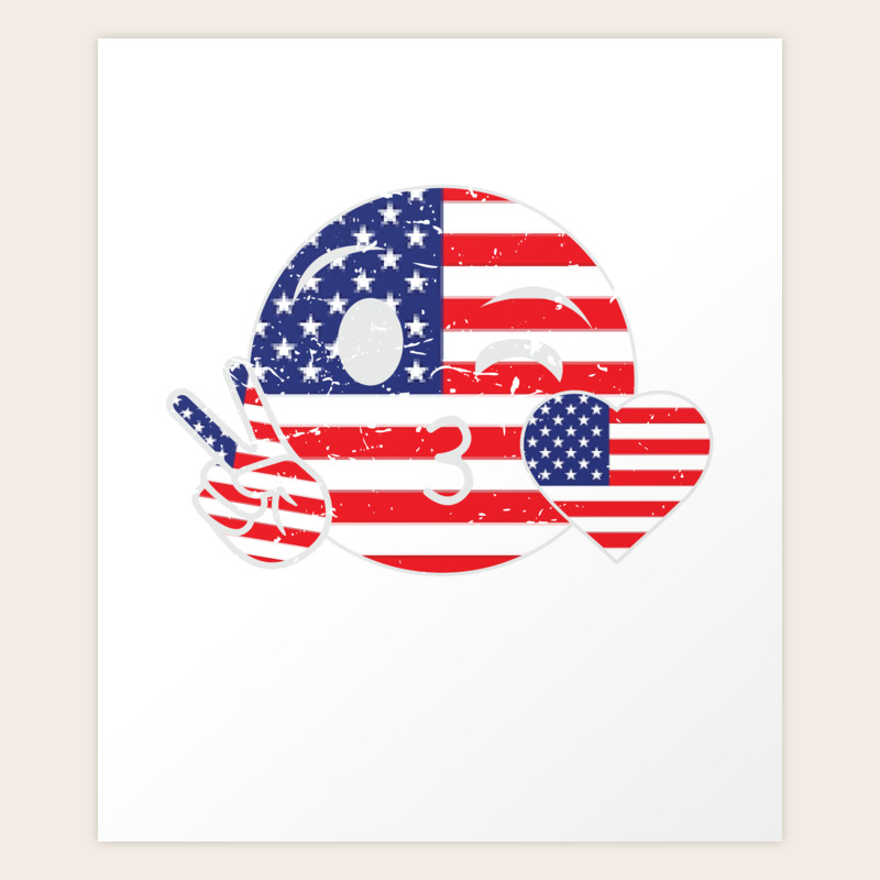 patriotic peace emoji american flag art print by homeoftshirts