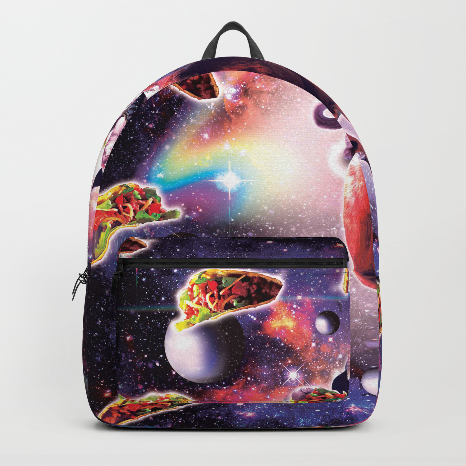 Cowboy Space Cat On Goat Unicorn Taco Backpack By Randomgalaxy