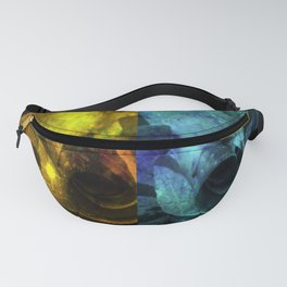 Deux Roses - Sparkling blue and yellow Rose Fanny Pack