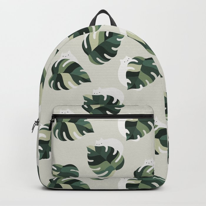 Cat and Plant Pattern 3 Backpack