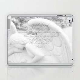 Guardian Angel Prayer | White Angel | Religious Art | Baptism | First Communion Laptop Skin