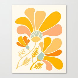 Summer Wildflowers in Golden Yellow Canvas Print
