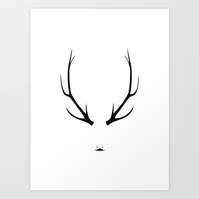 Minimalist reindeer Art Print