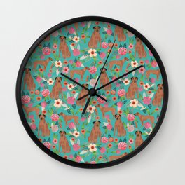 Rhodesian Ridgeback floral dog breed gifts pure breed must have dog pattern Wall Clock | Floral, Purebreed, Pet, Pattern, Gifts, Dogbreed, Pets, Dogs, Graphicdesign, Petfriendly 
