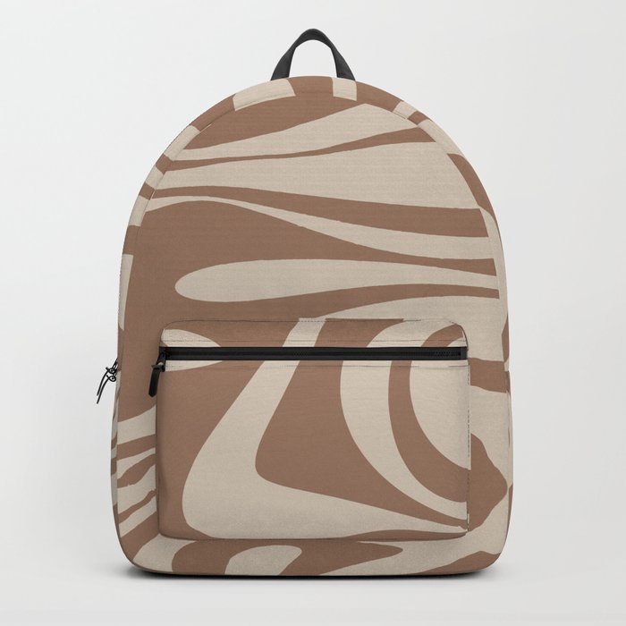 Mod Thang Retro Modern Abstract Pattern in Creamy Milk Chocolate Brown Backpack