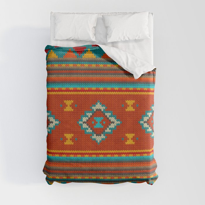 Mexican knitted ornament #9 Duvet Cover