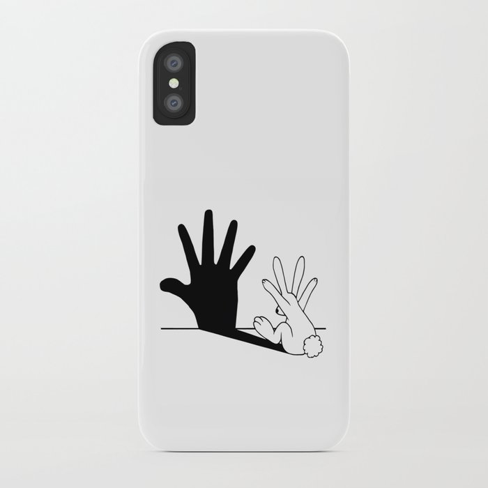 rabbit hand shadow iphone case