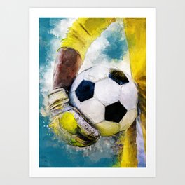 Football watercolor sport art #football #soccer Art Print