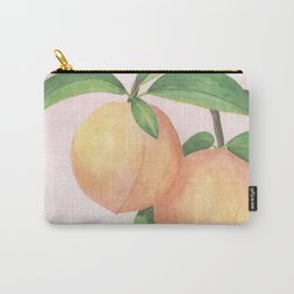 Just Peachy Carry-All Pouch | Painting, Tree, Botanical, Green, Peach, Fruit, Leaf, Yellow, Botanic, Kitchen 