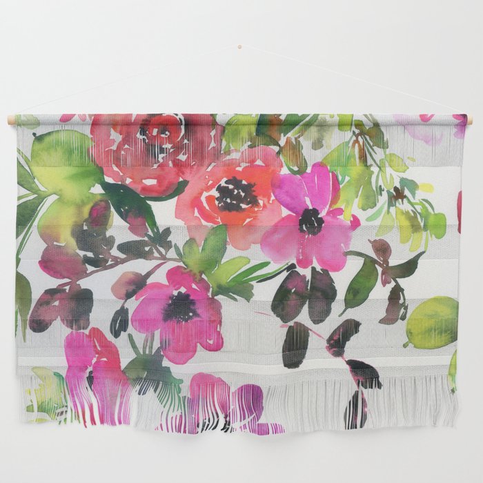 the pink flowers N.o 7 Wall Hanging