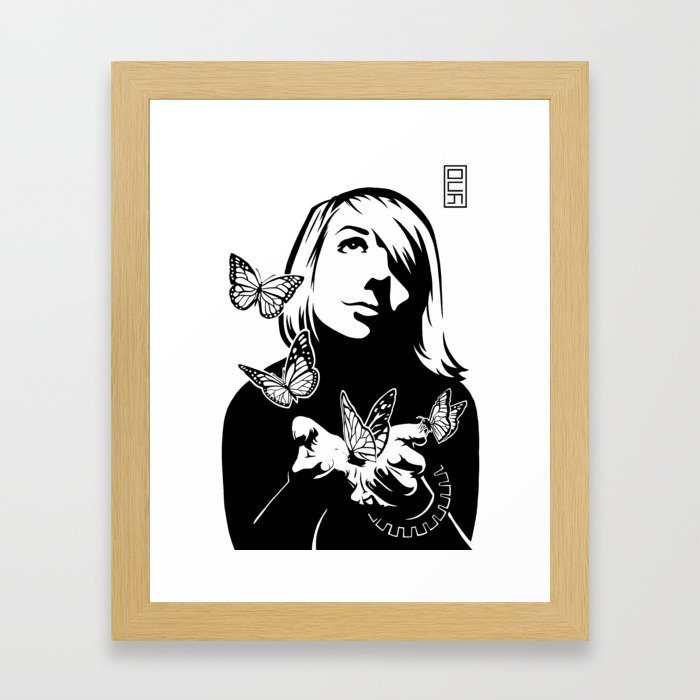 Lili + The Butterflies Framed Art Print