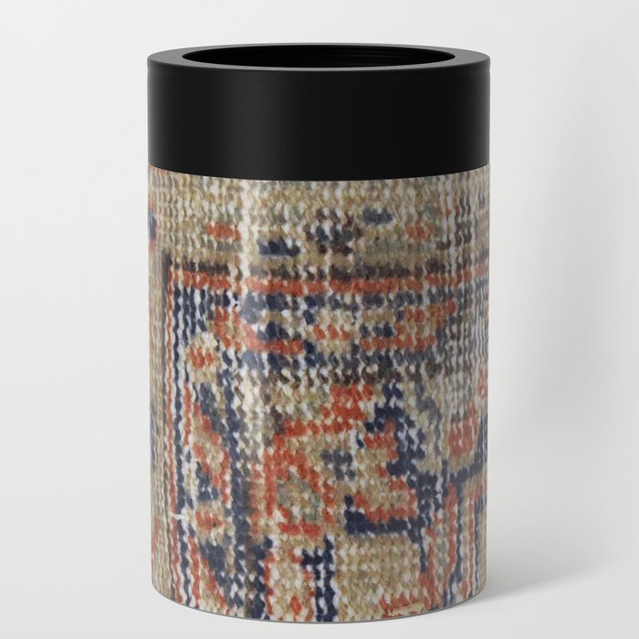 Vintage Woven Navy Blue and Tan Kilim  Can Cooler