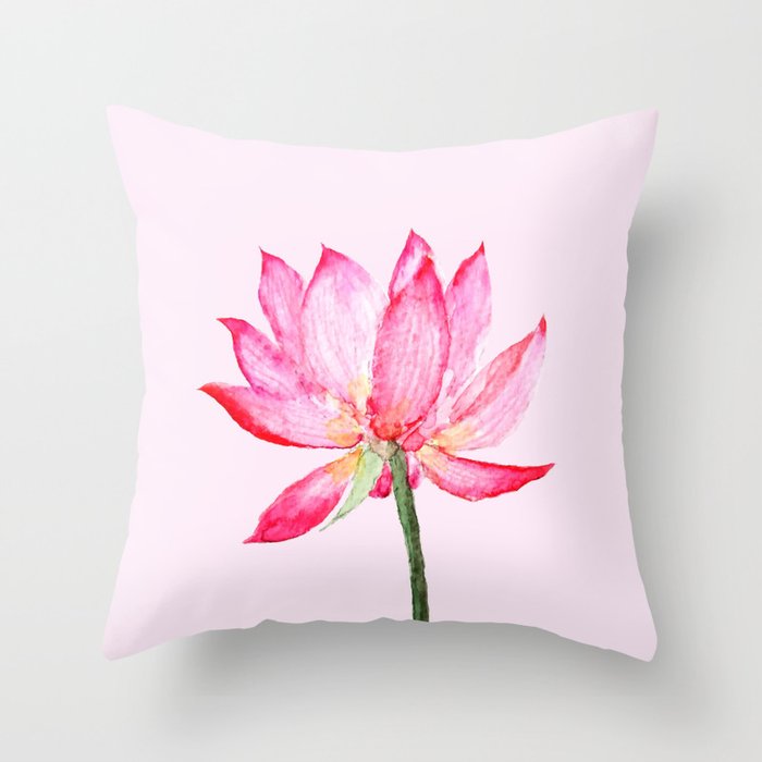 pink lotus flower Throw Pillow