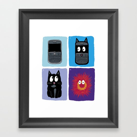 Don't Let Your BlackBerry Turn into Exploding Cats. Framed Art Print