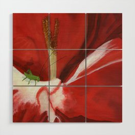 Scarlet and White Gladiolus, August Birth Flower Wood Wall Art