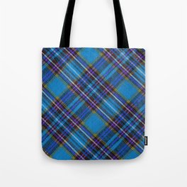 Plaid Blue Trendy Collection Tote Bag