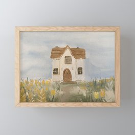 Floral cottage Framed Mini Art Print